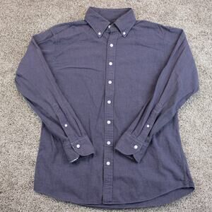 Proper Cloth Blue Houndstooth Button Down Dress Shirt Mens 17